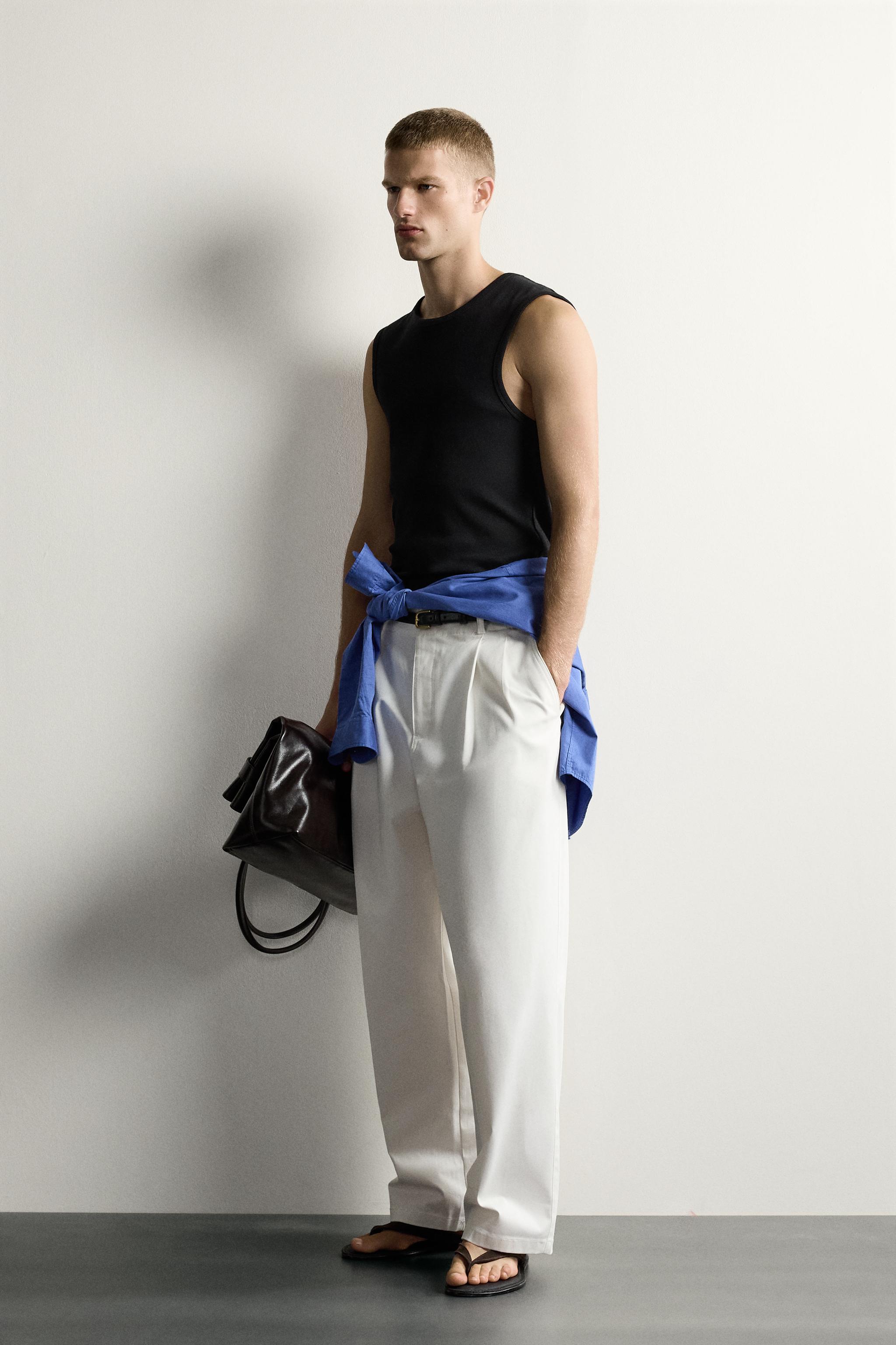 HIGH NECK RIBBED TANK TOP